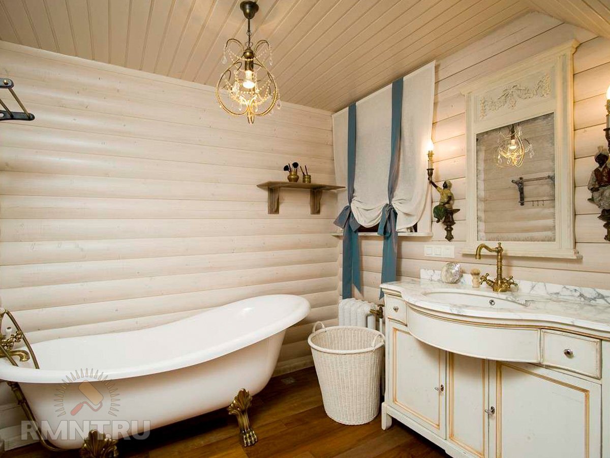 Нюансы отделки ванной комнаты в доме из бруса | СК Пестово