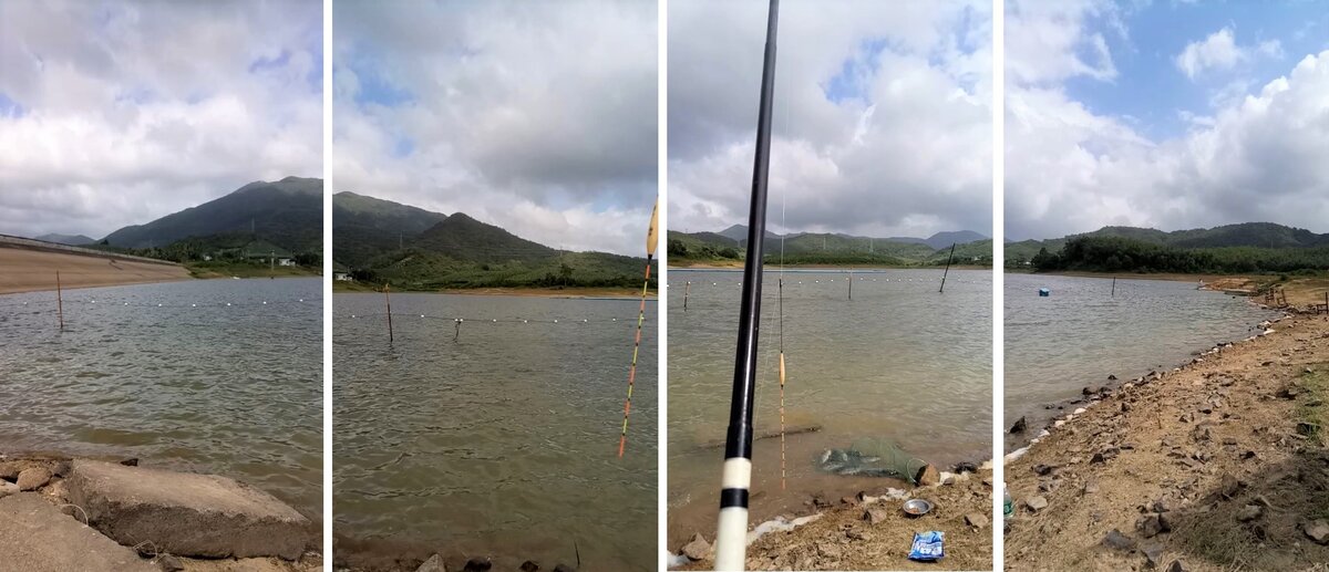 Место охоты, позади на холме, постройка с обеденным залом и туалетной комнатой, и жилье для персонала .