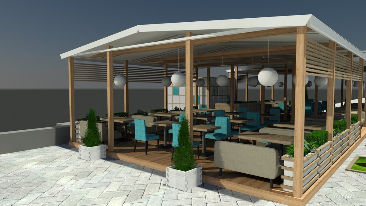 Первое, на что следует обратить внимание, это правильное оформление документации.
В кафе люди едят, поэтому нужно будет очень тонко соблюдать все нюансы чистоты и порядка.

Во-вторых, органы власти, которые владеют землёй, предназначающейся для вашего кафе, также должны дать своё добро. И Роспотребнадзор также должен удовлетвориться условиями, которые вы создали.

Самый активный контингент летних кафе имеет возраст от пятнадцати до тридцати лет. Молодёжь охотно ходит в общепиты и старательно делает вам выручку. Будет здорово, если вы откроете летнее кафе у озера, ручья, реки или в парке. Именно туда устремляются городские жители в солнечные жаркие дни.
Цена документации будет в этом случае зависеть только от жадности чиновников, работающих по нужным вам инстанциям. Этот же фактор влияет и на сроки подготовки – от двух-трёх недель до нескольких месяцев.

Во время сбора документов можно подумать, какой внешний вид будет у вашего кафе. Можно либо заказать шатёр специально, или взять в аренду у какой-либо пивоваренной компании, причём здесь вас будут ждать особые условия. То есть шатёр достанется вам бесплатно, но на нём будет нанесена марка вашего арендатора, а вы, скорее всего, будете обязаны продавать только его пиво. Сами выбирайте, что на чаше весов вам важнее: широкий ассортимент или отсутствие издержек в этой области.

Важен лишь один момент вне зависимости от вашего выбора. Лучше заказывать шатёр уже после того, как вы получили все документы. Стоимость шатра зависит от дизайна, но это примерно от 25 до 45 тыс. Чем более необычный дизайн вы закажете, тем дороже заплатите. А вот срок всегда одинаков – один месяц.

Для летнего кафе рекомендуется выбирать прочную мебель из пластика. Её легко будет собирать и складывать на ночь. Можно остановиться и на варианте без шатра, с зонтиками и столиками. Зонтики будут обязательно пользоваться популярностью в жаркую погоду. А вот в шатре может быть душно, в этом случае необходимо будет заказать кондиционер и его стоимость вписать в расходы. Мебель можно заказать по самым разным ценам, однако это будет примерно один комплект – 2 тысячи рублей. В комплект входит стол с четырьмя стульями. Также нужно будет рассмотреть вариант, откуда будет продажа. Это мини-палатка со стойкой или ларёк? Ориентироваться лучше на дизайн кафе в целом. Но рассчитывайте на сумму примерно десять-пятнадцать тысяч.

Особняком стоит такая статья издержек, как ассортимент. Большую его часть должны составлять прохладительные напитки. Пиво, квас, вода в бутылках, лимонад, сок, и всё, что вы посчитаете нужным. Помните, что к каждому напитку необходимо будет продумать закуску. Можете купить гриль и делать шашлыки. Ещё один вариант – купить микроволновые печи и холодильники, чтобы продавать людям полуфабрикаты. Оборудование вам обойдётся в среднем от двадцати до тридцати тысяч, однако это сильно зависит от ваших предпочтений. Помните, однако, что следует выбирать хороших поставщиков, которые без сомнений продадут вам качественный товар. Вы можете также договориться с поставщиком на покупку оборудования в рассрочку, чтобы снизить расходы, а рассчитаться уже с прибыли.

Таким образом, при открытии летнего кафе у вас будет три основных статьи издержек – документы, мебель и продукты.

В рекламные проекты можно вложиться или обойтись без них. Вы можете привлечь посетителей, распространяя информацию в соцсетях, или же путём раздачи буклетов. Впрочем, если вы выбрали хорошее место, то реклама и не понадобится, потому что народ сам потянется к вам. Живой рекламой может служить дизайн шатра или марка пива, которую вы выберете как покровителя.

Прибыль
Конкретных цифр о том, сколько вы заработаете, дать никто не может, потому как здесь слишком много факторов. Здесь даже погода влияет на гипотетическую прибыль – в дождливое лето все будут сидеть по домам, а в очень знойное к озеру стянутся все, кто не уехал в отпуска. При хорошей погоде и проходимости людей средний чек колеблется от трёхсот до трёх тысяч рублей. Это относительные цифры, но реально дневная выручка может достигать трёхсот тысяч рублей в день! Особенно выходной или праздничный. Но знайте, что лето когда-нибудь кончится, а значит, нужно выжать из него максимум. В целом же рентабельность летних кафе может достигать девяноста процентов. Но это сезонная работа, и чем севернее вы живёте, тем короче период заработка этим способом. Именно поэтому с первого же дня следует поставить обслуживание на такой уровень, чтобы к вам заходили ещё и ещё.

Нюансы при открытии летнего кафе
Если вы берёте шатёр у конкретной компании, то сможете продавать только её продукцию. В случае обмана вы получите солидный штраф. Компании очень строго за этим следят. Есть такая уловка, которая называется «тайный покупатель». Вы ни за что его не вычислите в толпе реальных покупателей, а компания узнает, что вы не выполняете условия договора.

Впрочем, это полбеды. Если в вашем заведении кто-то отравится, то вы можете потерять большое количество клиентов, а то и весь бизнес, если летнее кафе стоит в городе, где все друг друга знают. Особенно стоит вышколить персонал в этом плане. Больше одного отравления – это верный провал. Тут уже вмешается администрация и просто закроет кафе.

Плюсы и минусы
Самый главный плюс – огромные прибыли при относительно маленьких вложениях. Но здесь важно организовать хорошую проходимость, ассортимент и быструю уборку стола, да и вообще качественное обслуживание. В этом случае ваше заведение будет очень популярным среди населения, а значит, очень доходным.

Минусы также присутствуют. Это зависимость от погоды и времени года, например. При плохой погоде выручки можно не ждать. Да и до середины осени в любом случае придётся прикрыть бизнес. Спасти положение может обычное кафе с террасой, но это уже совсем другая история.

Теперь Вы готовы открыть своё собственное летнее кафе, главное начать и не боятся трудностей.