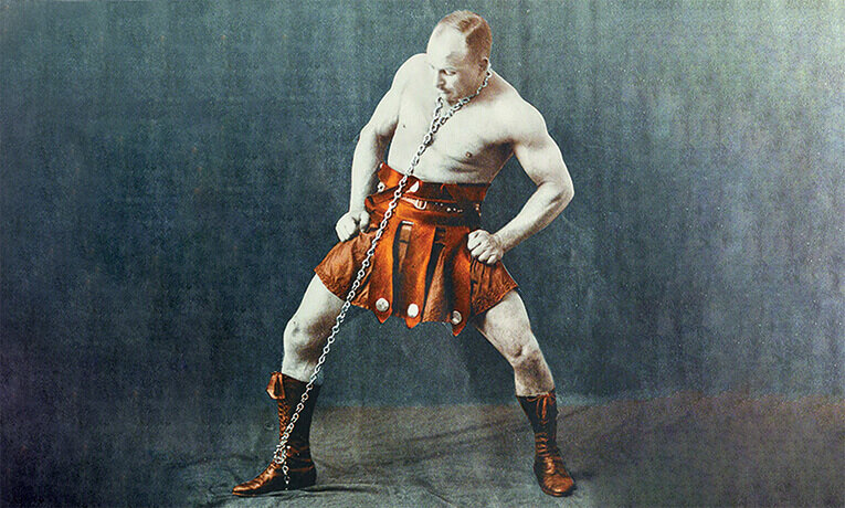 Александр Засс. Железный Самсон, упражнение на растягивание нерастяжимого.