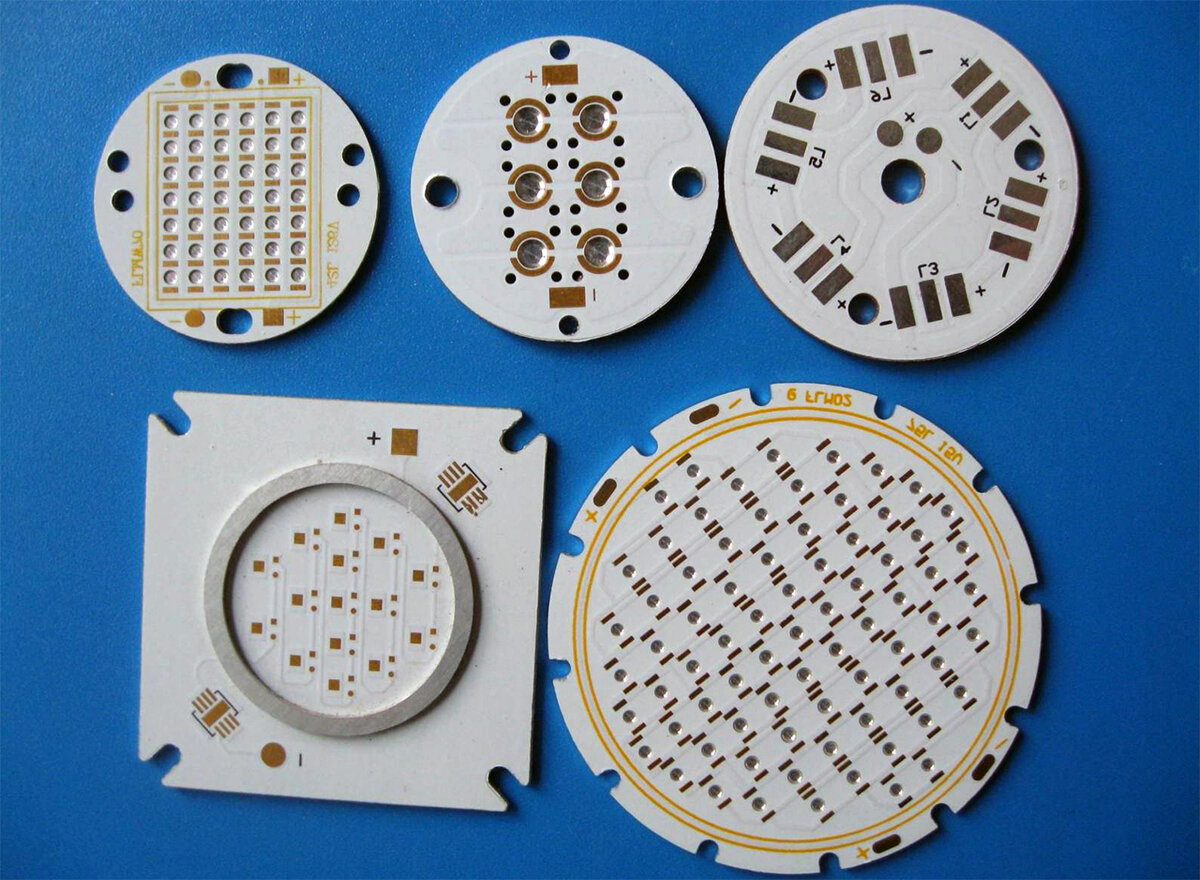 Aluminum printed circuit boards for LED lamps.