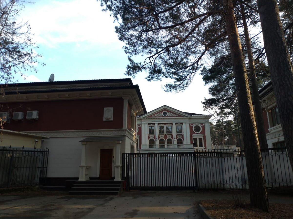 Вид на особняки со стороны парка