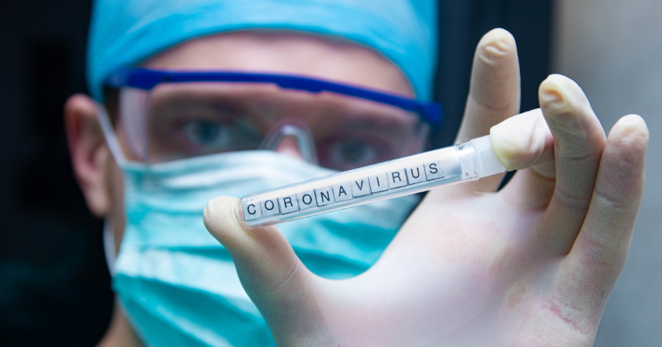 Пробирка с короновирусом.  Картинка из яндекса