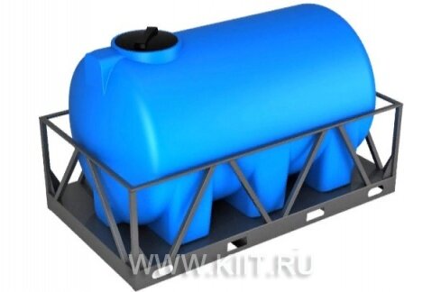 Универсальная пластиковая емкость в обрешетке для хранения воды и технических жидкостей