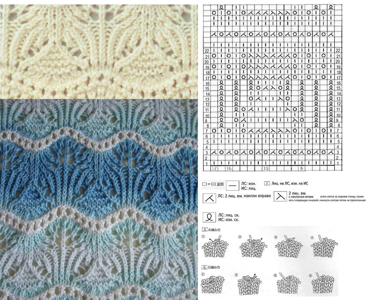 Японский ажур спицами схемы на русском