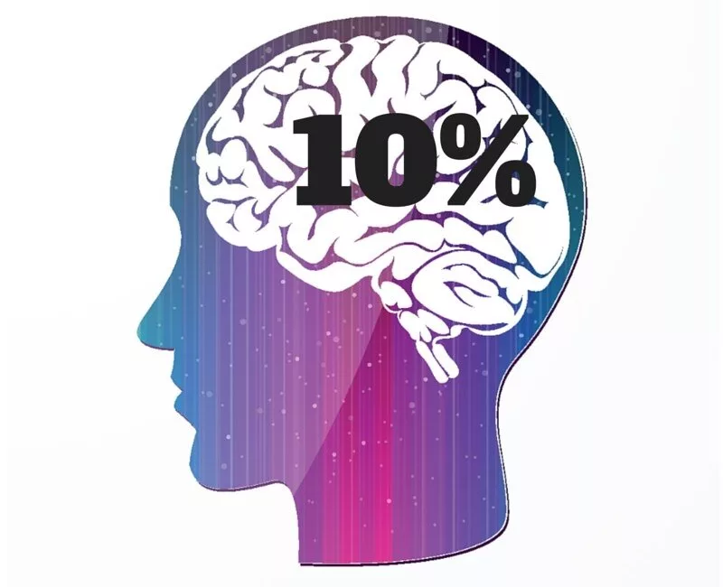 Мозг человека используется на процентов. Мозг картинка. 10% Мозга. 10 Процентов мозга.