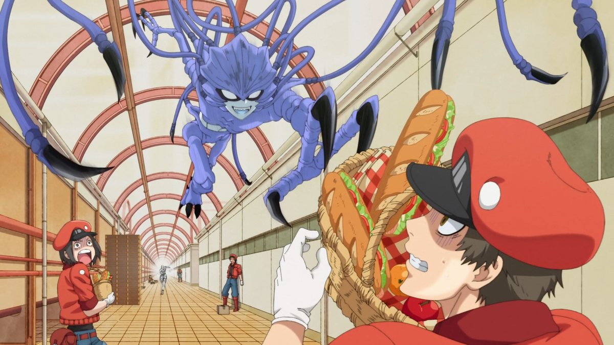 на картинке изображен пневмококк нападающий на красные кровяные тельца 