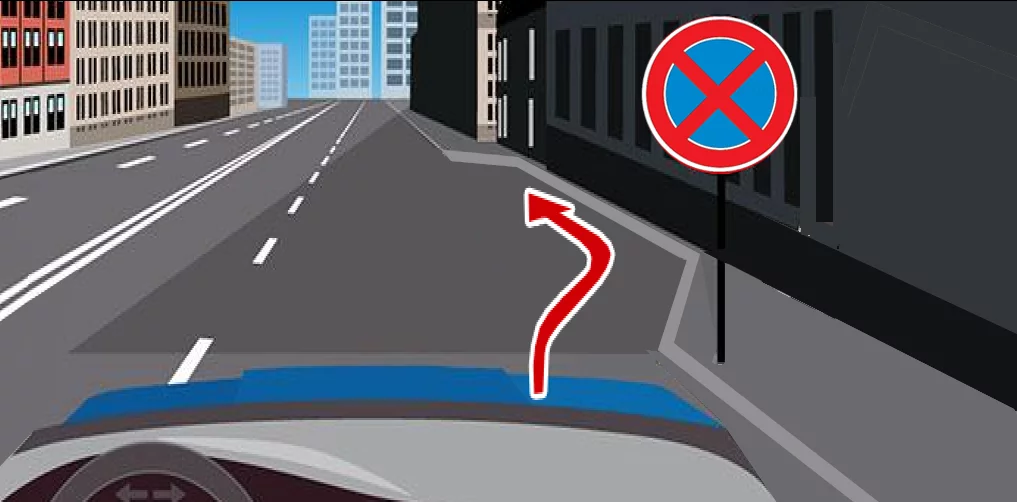 Знак «Остановка запрещена» перед парковочным карманом. Источник: Яндекс Картинки