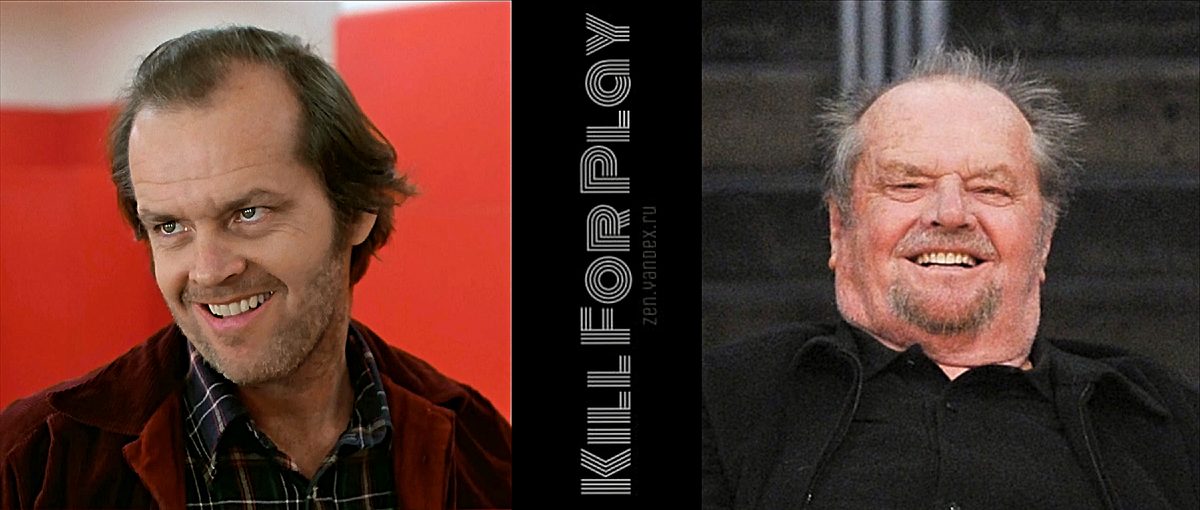 Джек Николсон: "Сияние" (1980) vs на игре Lakers-Golden State (январь 2019 года, www.eurosport.ru)