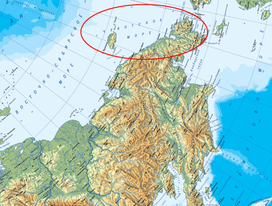 Берингов пролив на карте евразии. Где находится Чукотское море на карте. Чукотское море на карте. П-ов Чукотский на карте Евразии. Чукотское море географическая карта.