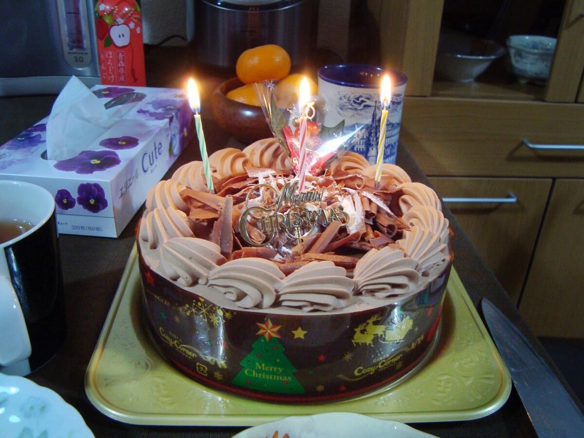 Вот такие тортики японцы покупают на Рождество.