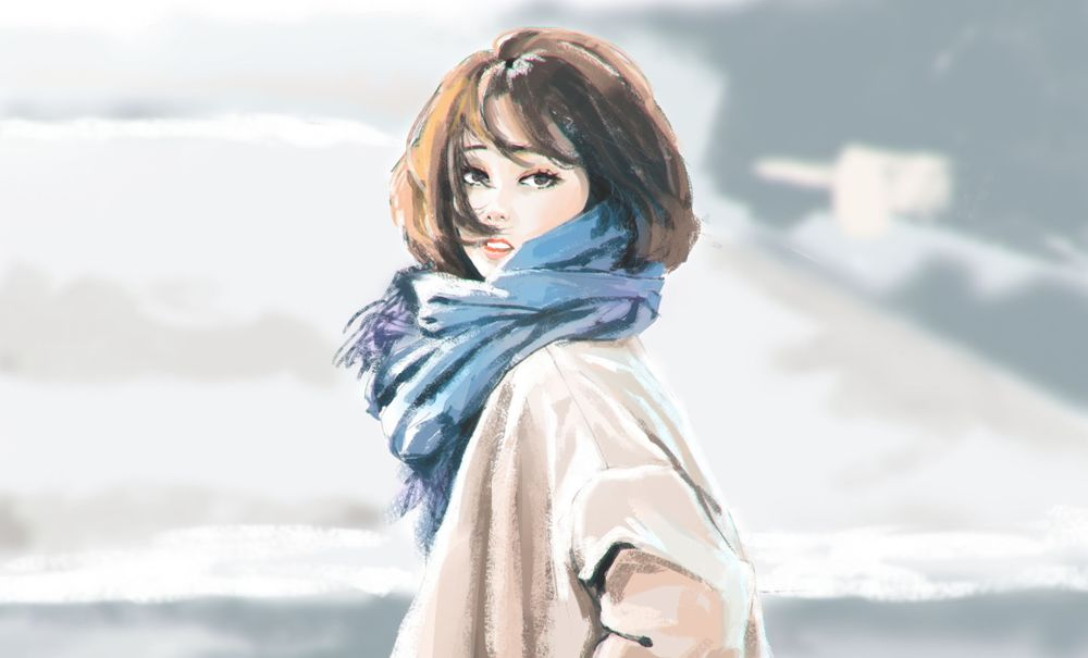 Девочка с шарфом