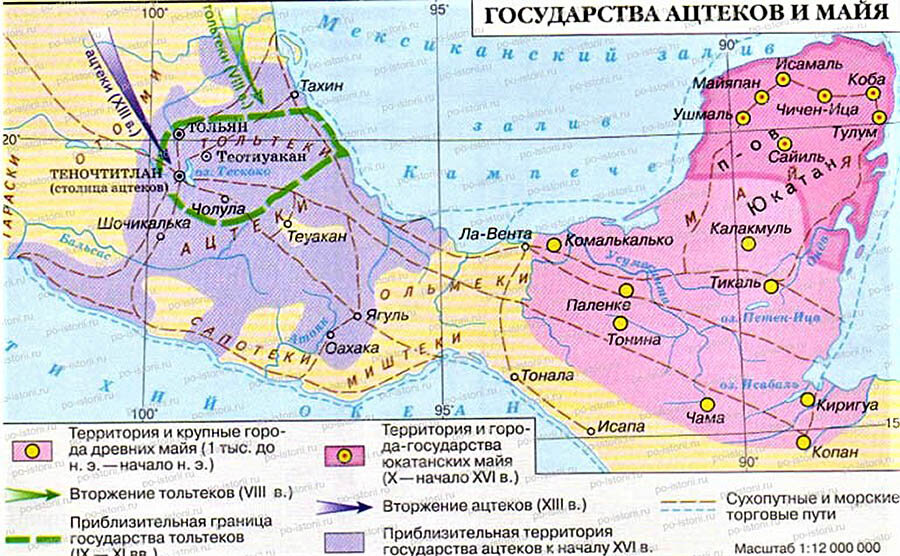 Карта пирамид майя в мексике