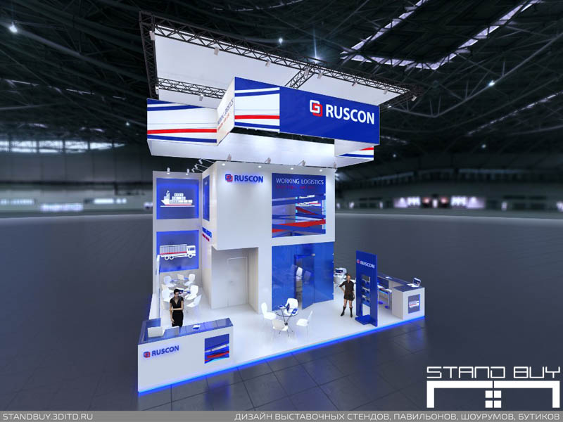 Проект выставочного стенда компании Ruscon. Архитектор - Павел Сапов.