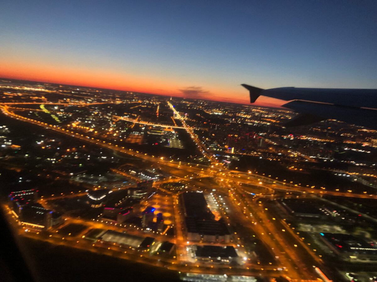 Ночной Петербург в белые ночи с высоты. Фото автора