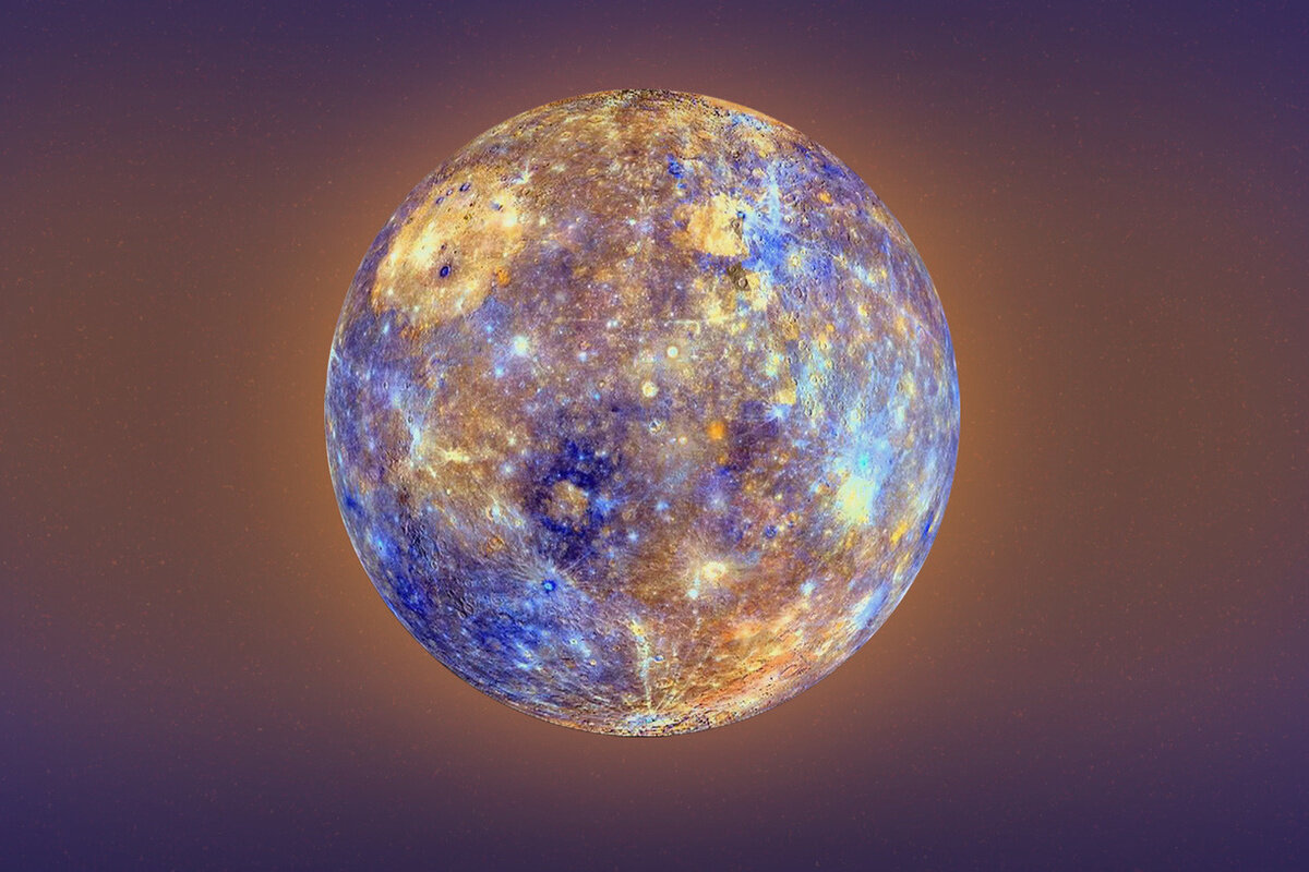 Фото Меркурия с фильтрами для теплового измерения поверхности