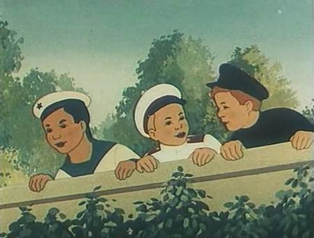 "Друзья-товарищи" 1951 года, который наши раз двадцать уже посмотрели и всё равно не надоедает.