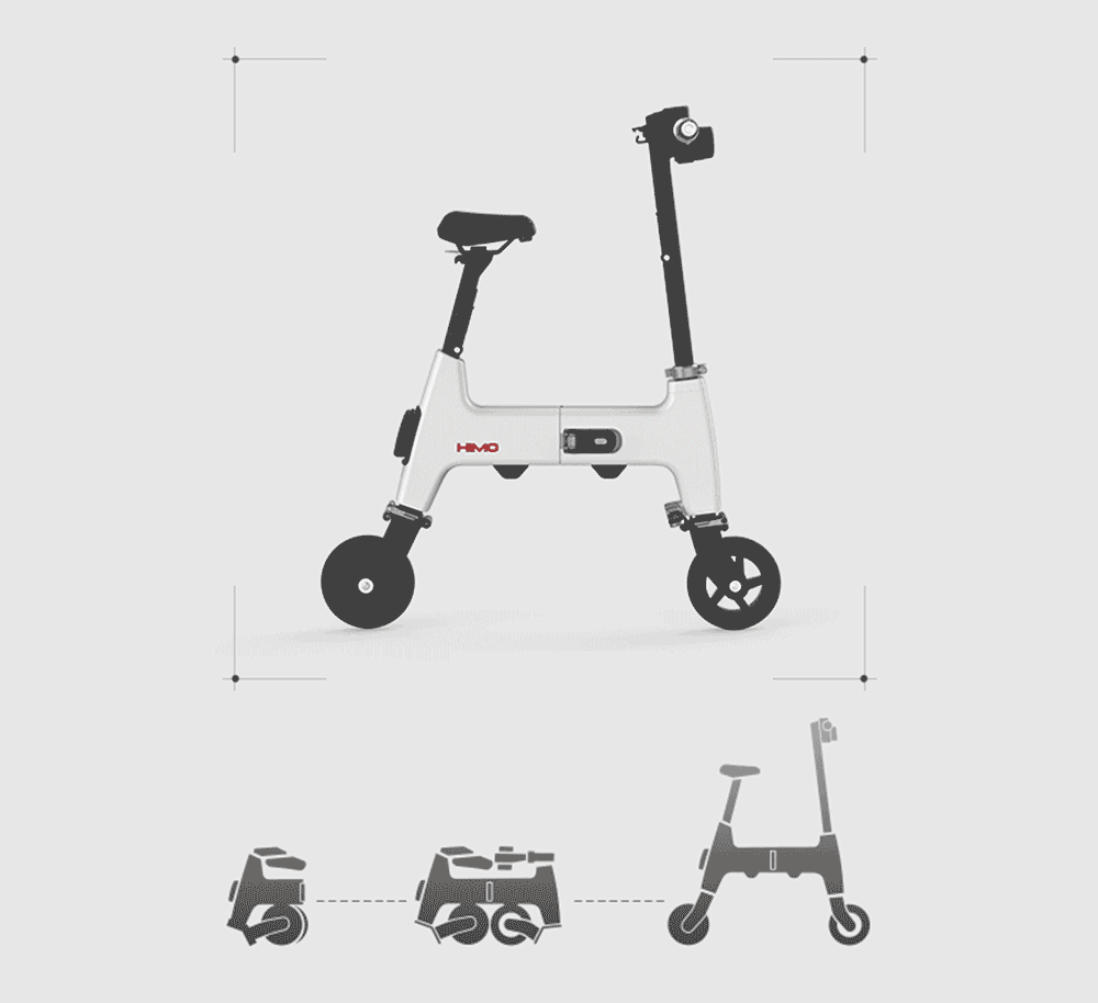 Принцип складывания электроскутера