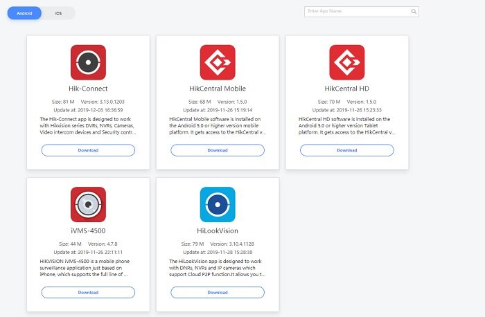 Скриншот из магазина приложений HIKVISION