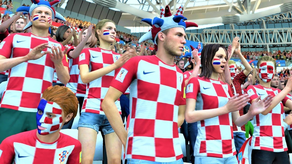 Болельщики Сборной Хорватией на матче с Панамой