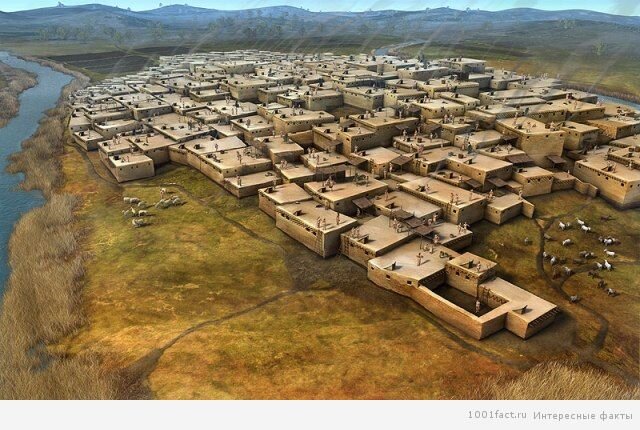 Чатал-Хююк, художественная реконструкция.  