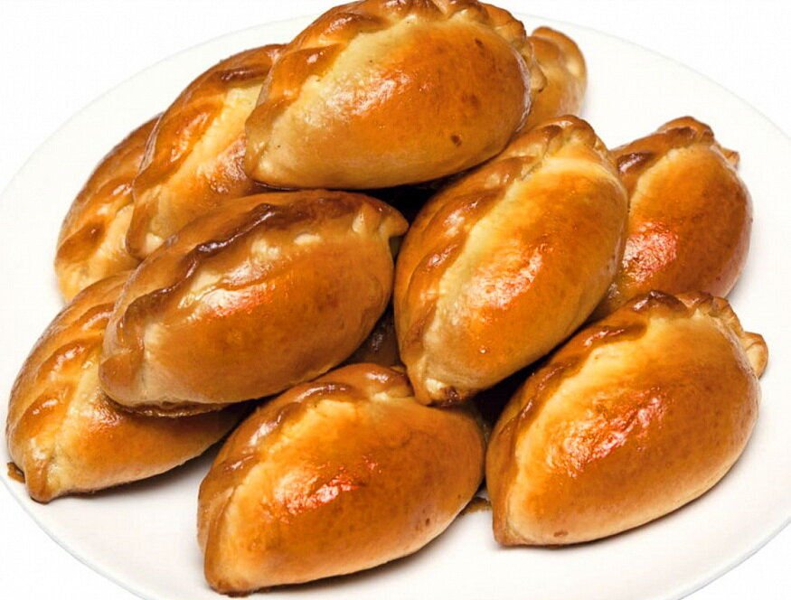 Печёные пирожки из пресного теста. Фото автора.