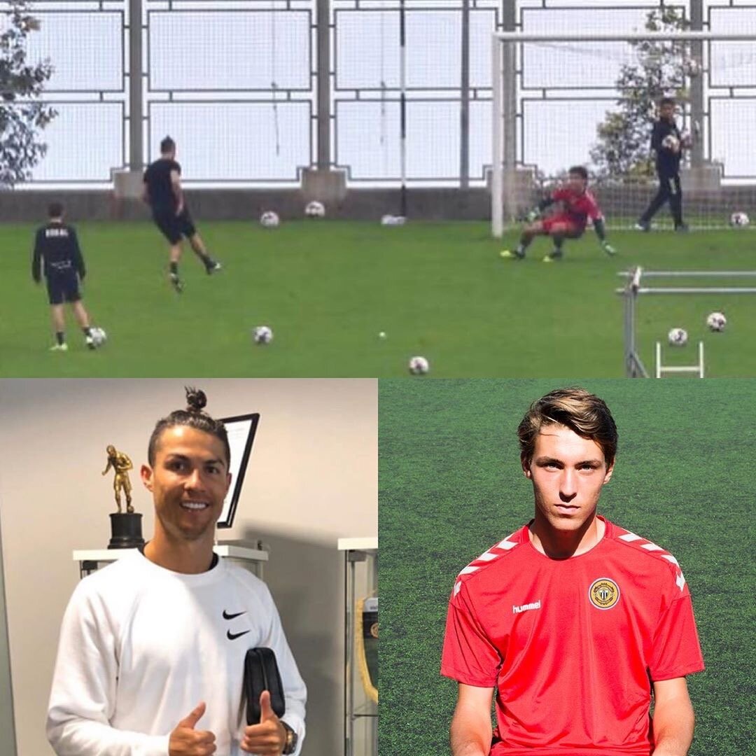 Несколько дней назад, когда Криштиану тренировался на стадионе «Насьонала», он попросил у клуба вратаря, чтобы отрабатывать удары. Португальцу дали возможность тренироваться с Филипе Гонсалвешом, которому 15 апреля исполнилось 18 лет.  
В конце тренировки Роналду предложил молодому голкиперу челлендж: кто попадёт в перекладину – тот выиграл, проигравший должен заплатить 1 евро. 

Разумеется, CR7 выиграл, но он не рассчитывал, что Филипе подойдет после тренировки, чтобы отдать символическую награду. Роналду был удивлён поступком молодого парня и вместо того, чтобы принять награду, достал свой кошелек и подарил ему сумму, которая не разглашается, поблагодарив тем самым за тренировку и поздравив с наступающим днём рождения. 

Теперь Филипе Гонсалвешу будет что рассказать своим детям 👏🏻