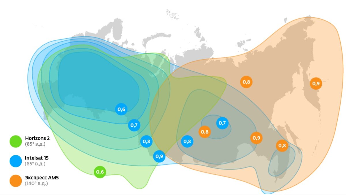 Зона приема спутниквого ТВ Телекарта