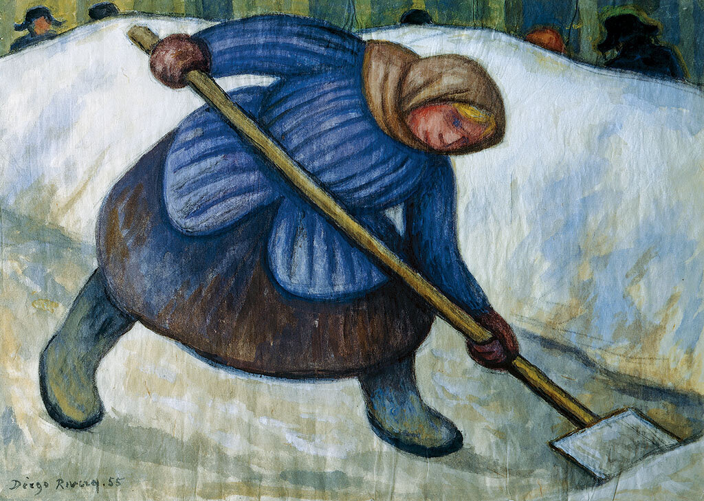 Диего Ривера. Женщина, чистящая снег