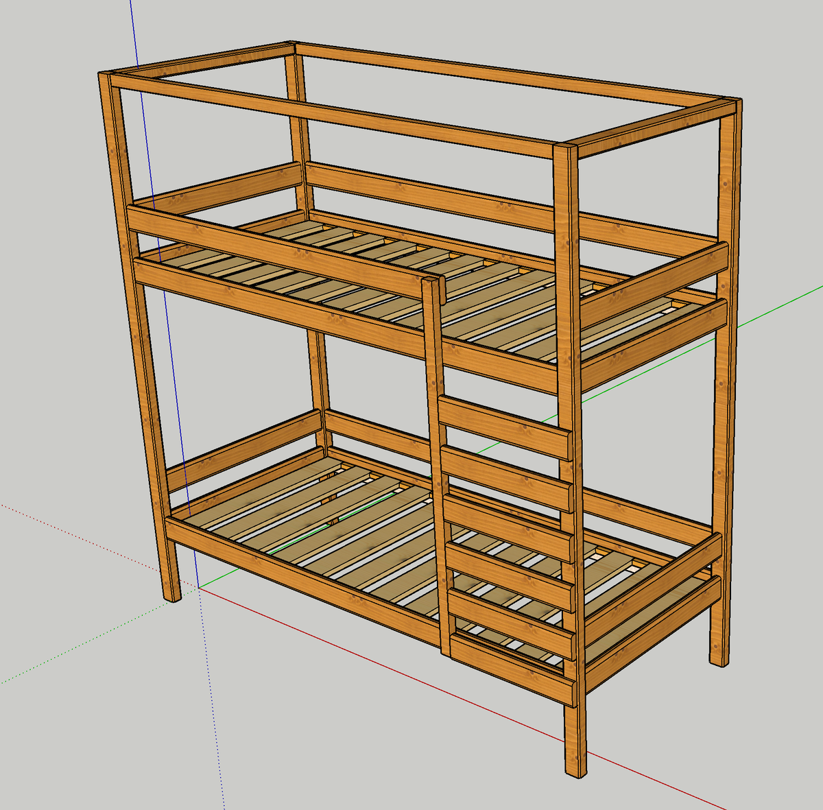 Проект кроватки из строганных досок продающихся в Леруа Мерлен