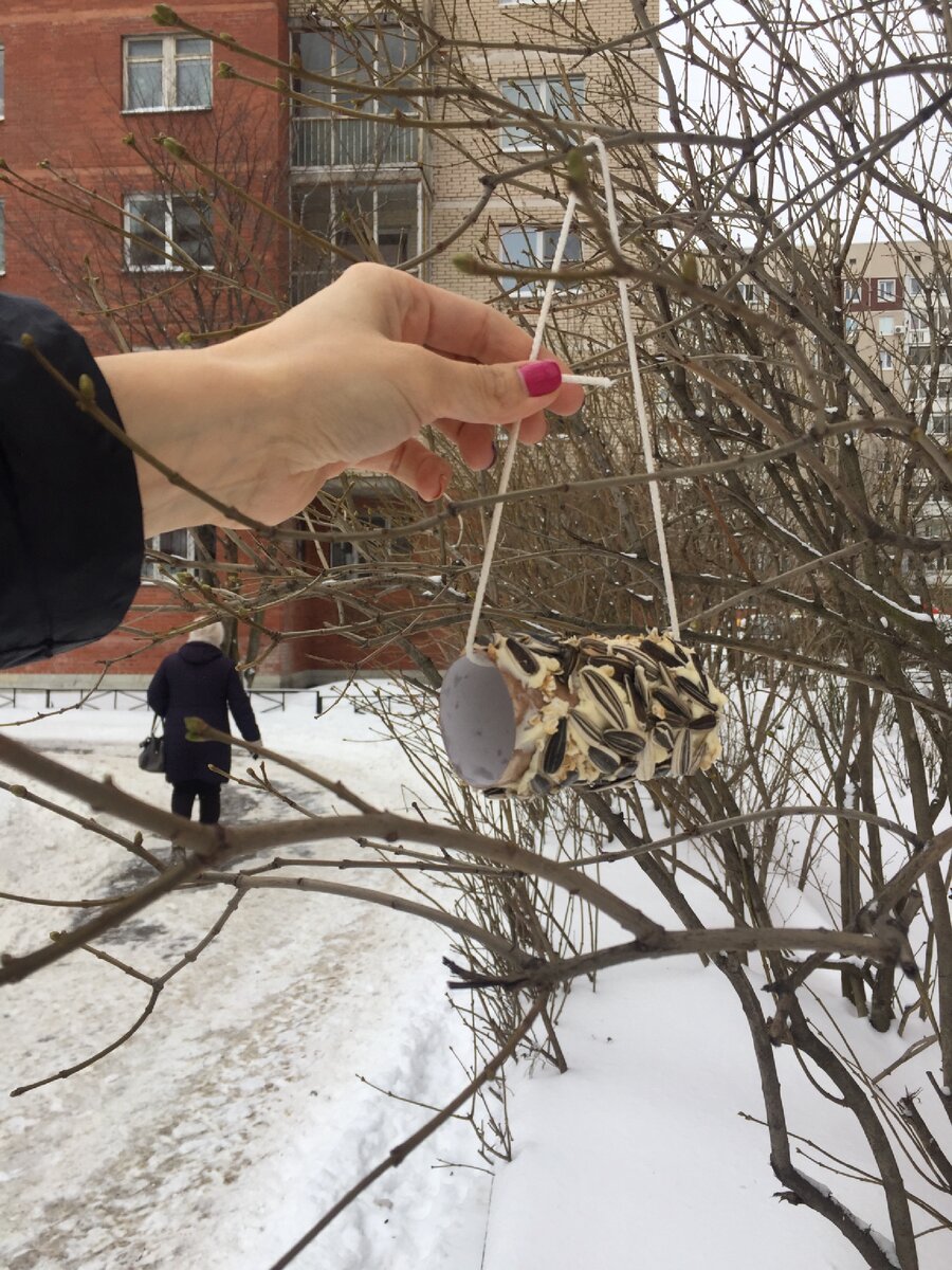 Наша кормушка из втулки )