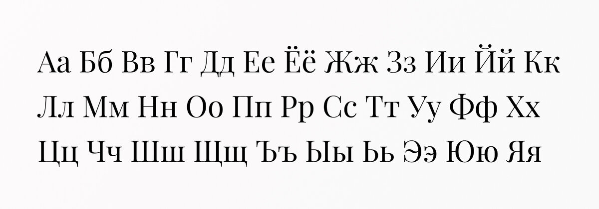 Алфавитная раскладка антиквенного шрифта Playfair Display