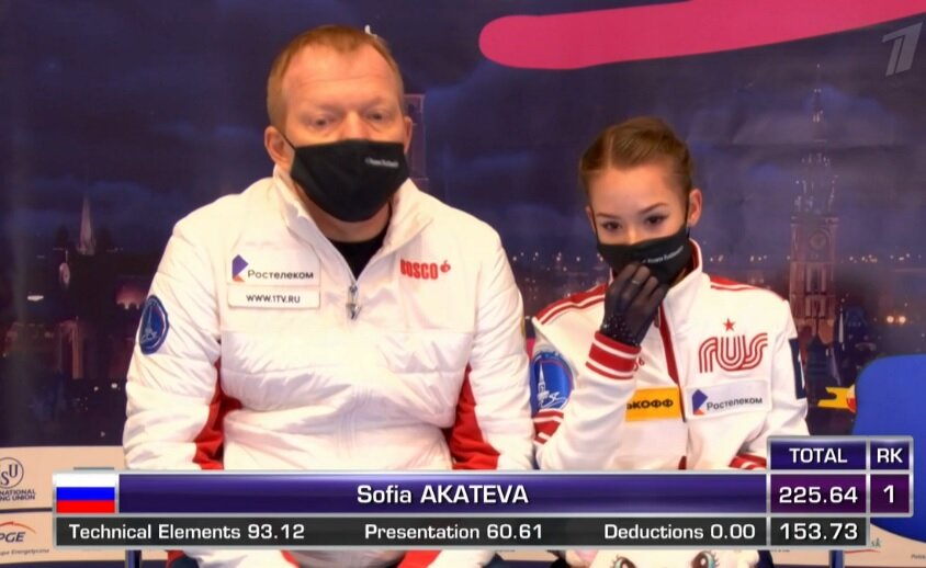 Софья Акатьева и Сергей Дудаков на объявлении оценок