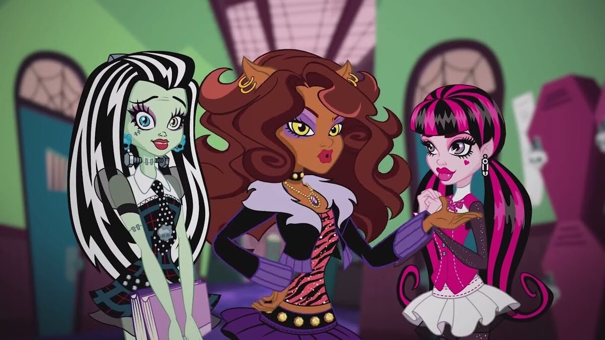 Слева направо: Френки, Клодин и Дракулаура