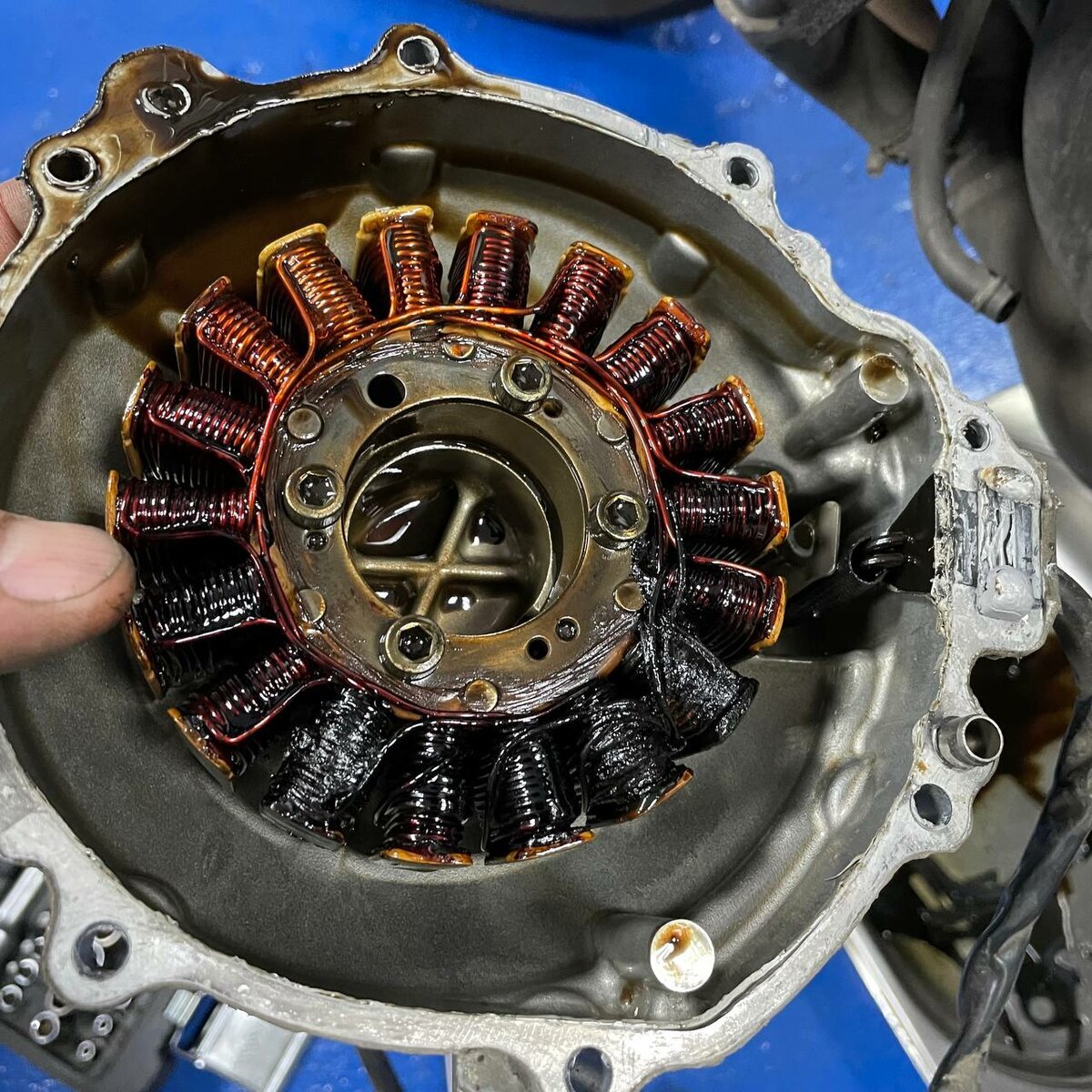 Сгоревший генератор мотоцикла