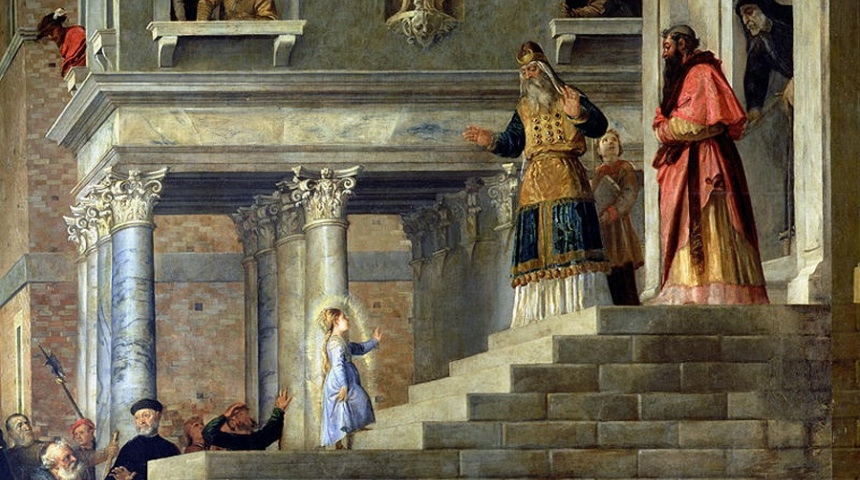 Введение во храм Пресвятой Богородицы (Тициан, 1534—1538). Открытые источники.