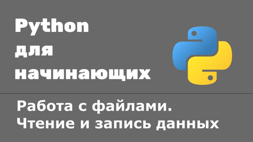 Работа с файлами в Python. Чтение и запись данных