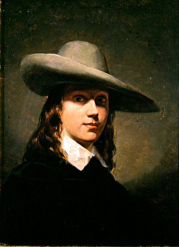 Автопортрет в широкополой шляпе, 1848