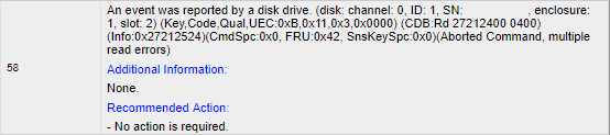 В СХД HP MSA 2040 начал выходить из строя диск. Он пока не отметился как failed, но практически каждый день на нём стали происходить ошибки вида: .1.3.6.1.4.1.11.2.51.0.3001 Normal "General event" 10.