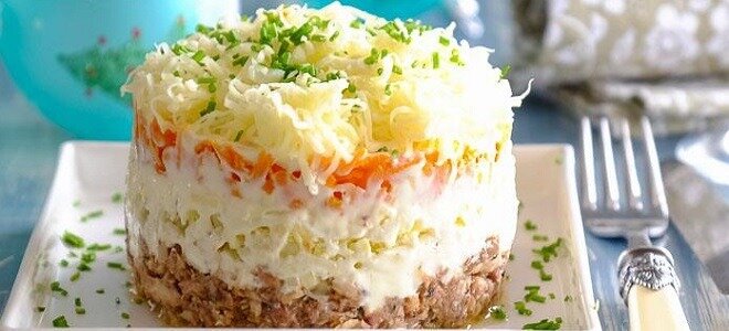 Салат мимоза с сардинами, классический рецепт - пошаговый рецепт с фото