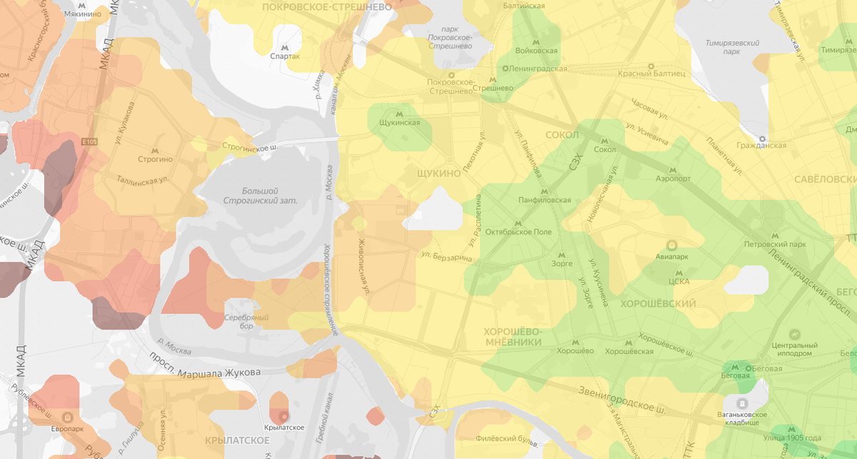 Западная часть Москвы. Источник: Яндекс.Недвижимость