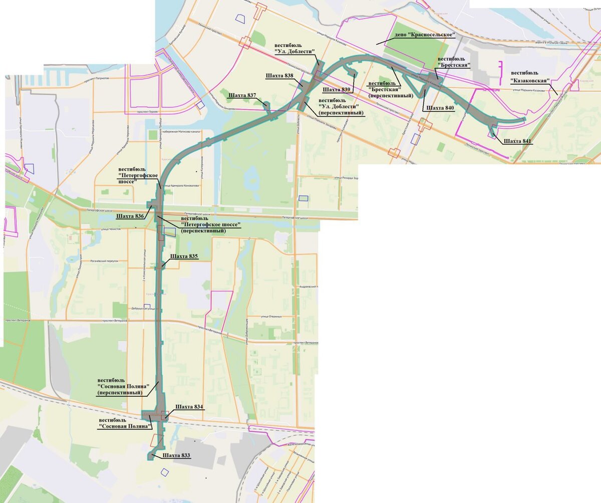 Казаковская станция метро санкт петербург на карте