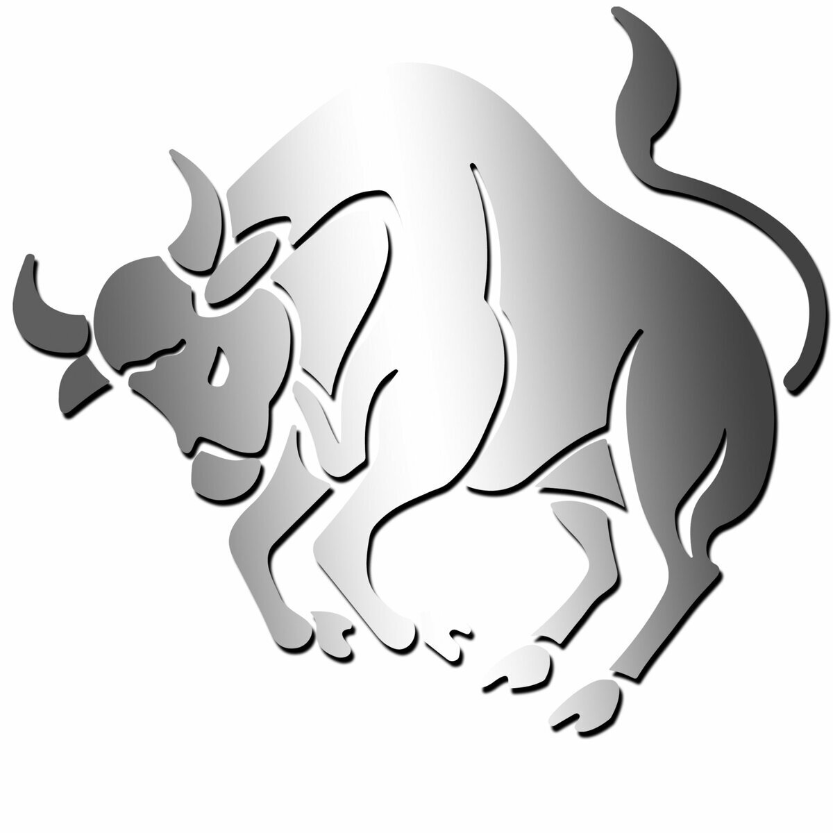Символ 2021 металлический бык