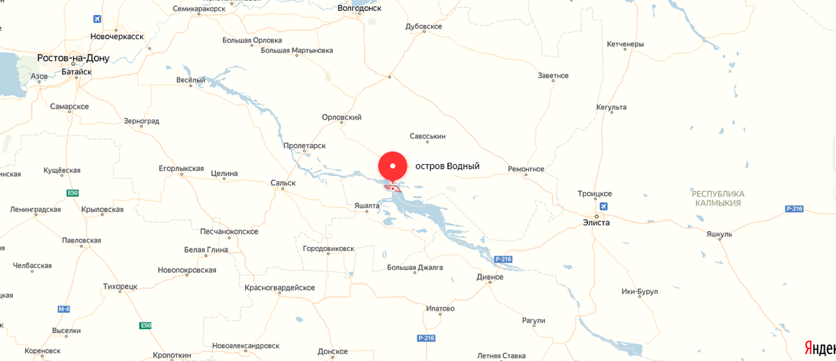 Остров Водный на карте