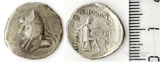 Монета драхма Парфия, Митридат I (171-138 до РХ.). Оригинал. Цена 24 260 рублей. Источник фото: auction.ru
