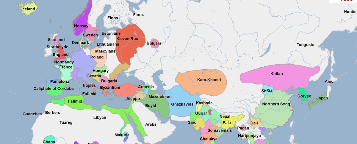 Карта россии 1000 года