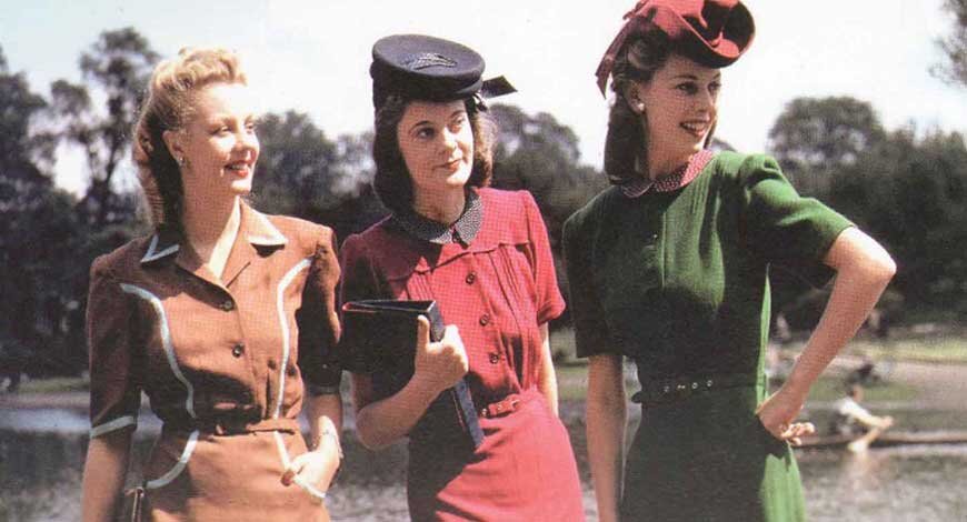 Модный силуэт военных лет