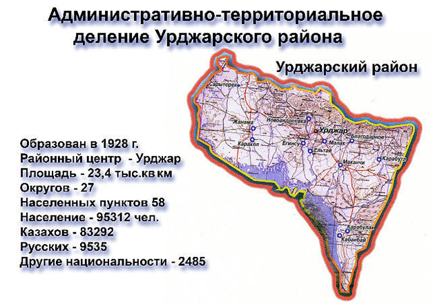 Карта урджарского района восточно казахстанской области