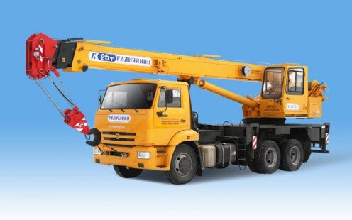 Автокран КС-55713-1, грузоподъемность = 25 т, длина стрелы = 21,7 м. Источник картинки: https://www.gakz.ru/rus/catalog/25tonn/ks-55713-1