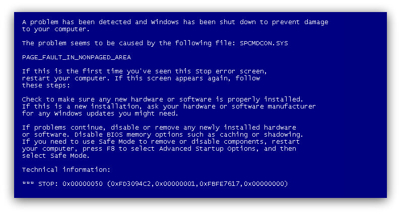 BSOD на windows 7 и xp